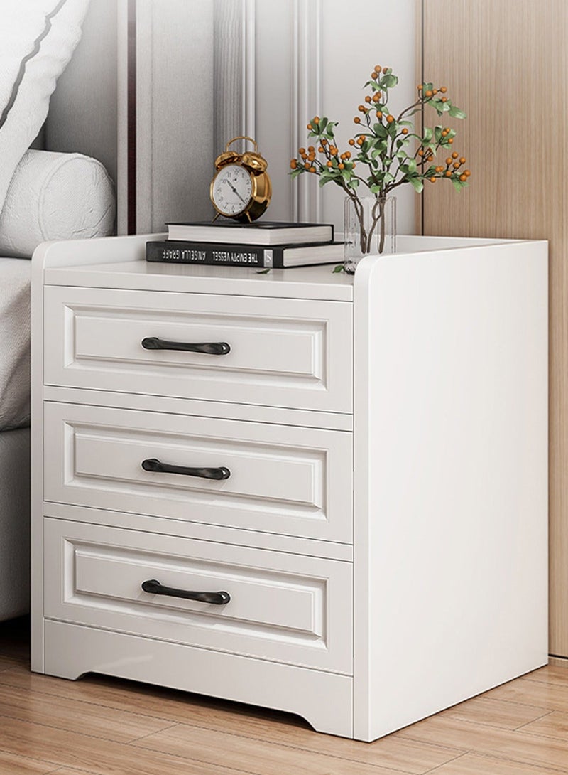 شاربدو خزانة غرفة نوم أوروبية الطراز، طاولة جانبية عتيقة بثلاثة أدراج لغرفة النوم أو غرفة المعيشة، مقاس 40 × 36 × 60 سم - Image 3